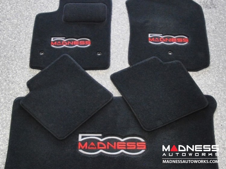 FIAT 500 Floor Mats Premium Carpet MADNESS Front + Rear + Cargo